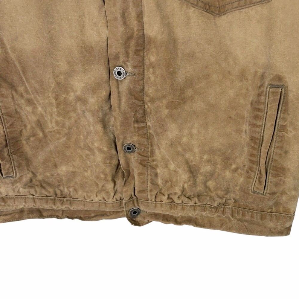 Flint and Tinder USA Made Waxed Trucker Jacket Brown Large Distressed - Picture 5 of 13
